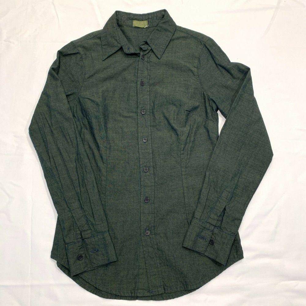 CP Shades Size‎ XS Women's Long Sleeve Button Up Shirt Dark Green